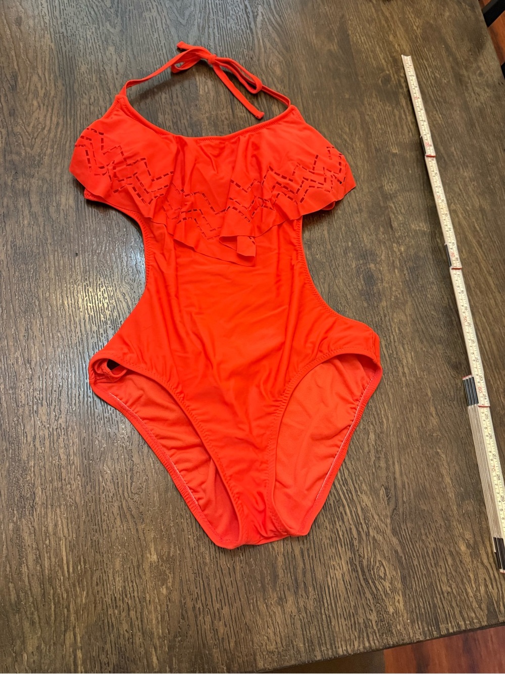 Mossimo Supply Co. Women's orange Ruffled One-Piece Swimsuit